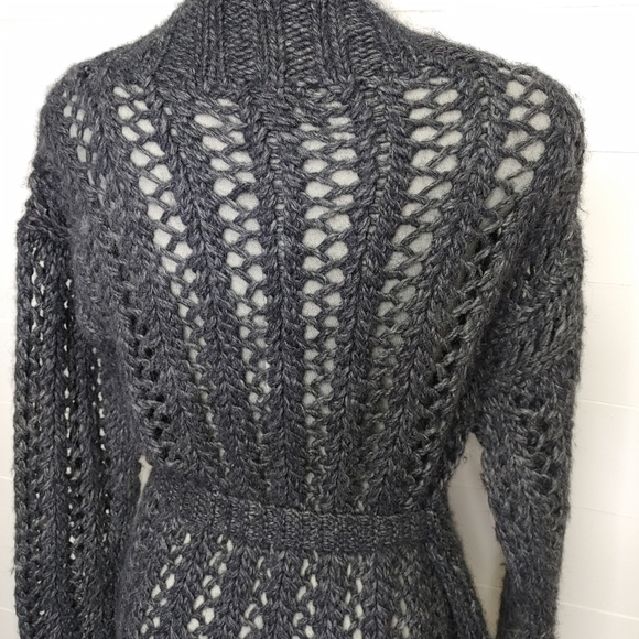 Roots Alpaca blend crochet cardigan M - Picture 6 of 10